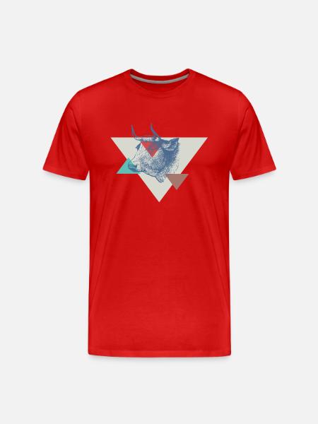 Conception de triangle de vache - T-shirt bio Premium Homme - rouge