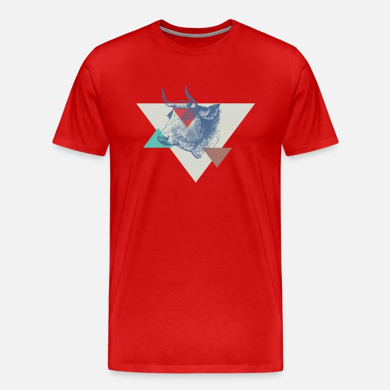 Conception de triangle de vache - T-shirt bio Premium Homme - rouge