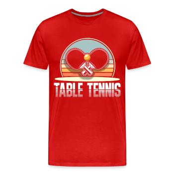 Ping-pong - T-shirt bio Premium Homme - rouge - Devant - Damien (186cm)