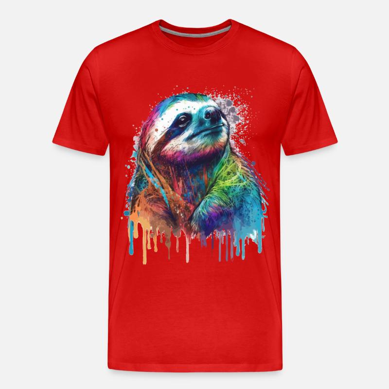 Cool Sloth - Men's Premium Organic T-Shirt - red