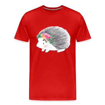Hérisson - T-shirt bio Premium Homme - rouge - Devant - Damien (186cm)