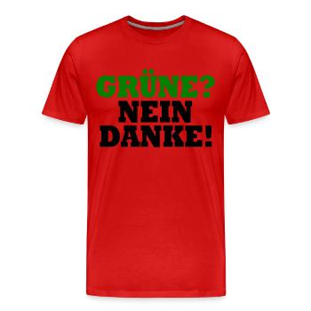 grüne nein danke - Männer Premium Bio T-Shirt - Rot - Vorne - Damien (186cm)