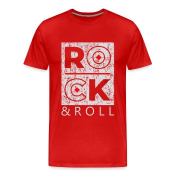 Rock & Roll Rock N Roll Rock AND Roll - Männer Premium Bio T-Shirt - Rot - Vorne - Damien (186cm)