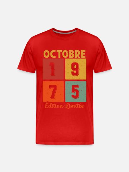 Octobre 1975 Édition limitée - T-shirt bio Premium Homme - rouge