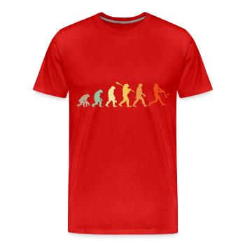 Baseball Evolution Baseball Spieler Geschenk - Männer Premium Bio T-Shirt - Rot - Vorne - Damien (186cm)