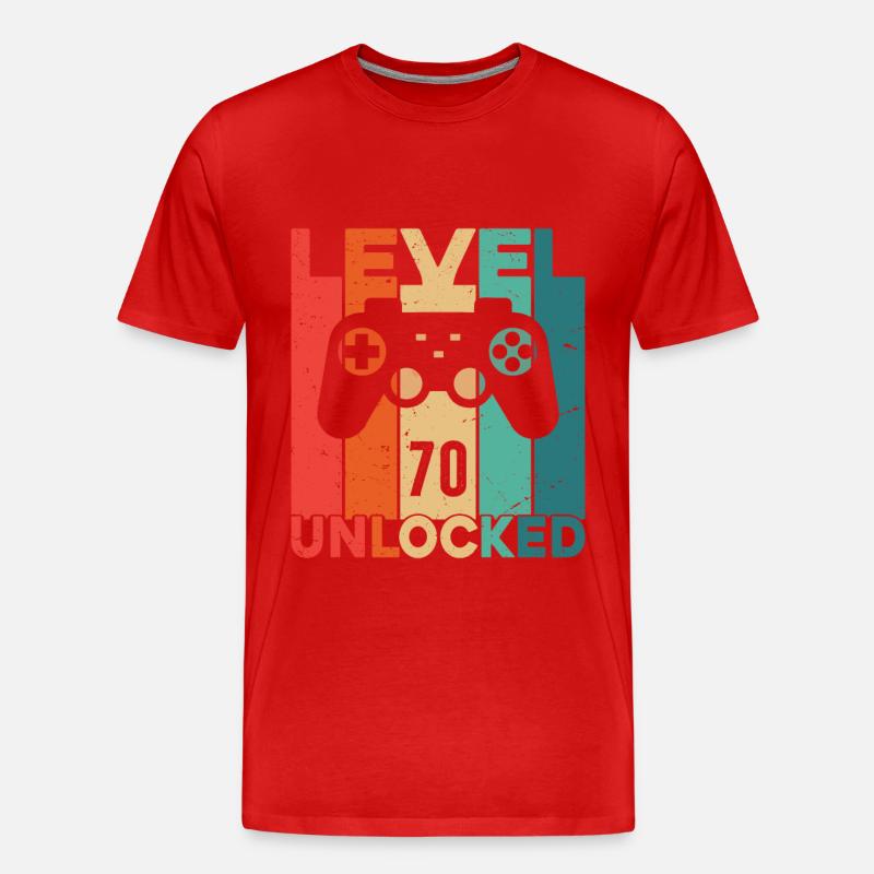 Level 70 freigeschaltet - Männer Premium Bio T-Shirt - Rot
