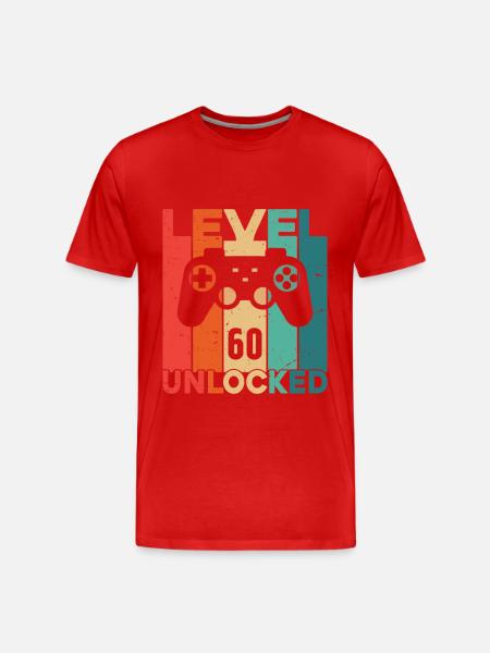 Level 60 Unlocked - Men's Premium Organic T-Shirt - red