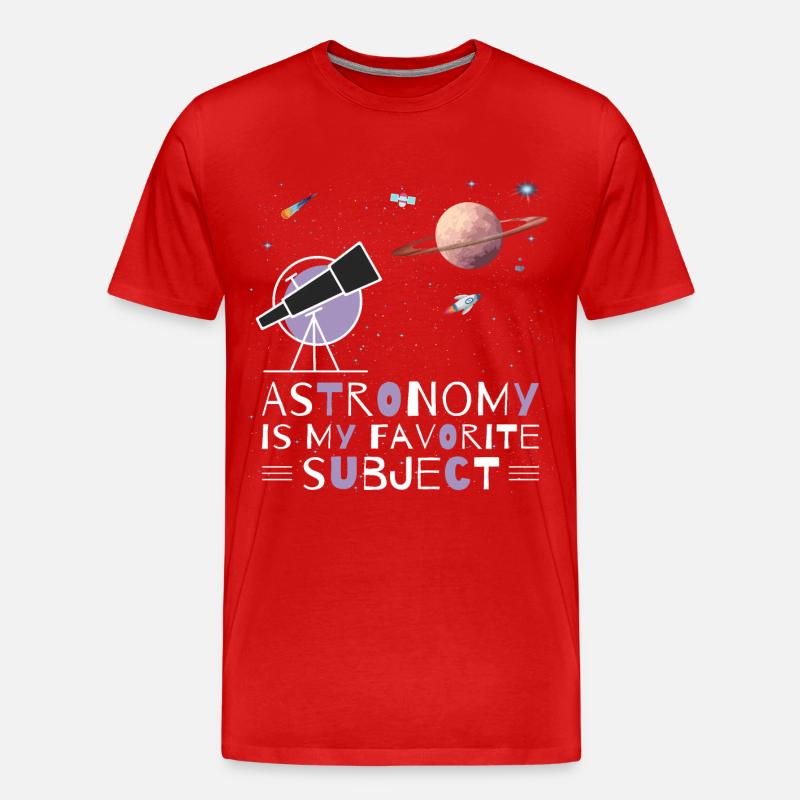 L’astronomie, mon sujet de prédilection, le télescope spatial - T-shirt bio Premium Homme - rouge