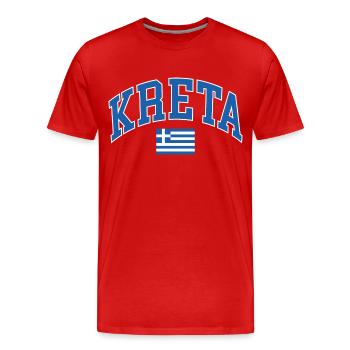 Kreta - Männer Premium Bio T-Shirt - Rot - Vorne - Damien (186cm)