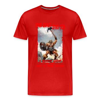 Odins Legacy his Son Forced in Fires of Destiny - Men's Premium Organic T-Shirt - red - Front - Damien (186cm)