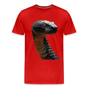 Cobra royal - T-shirt bio Premium Homme - rouge - Devant - Damien (186cm)