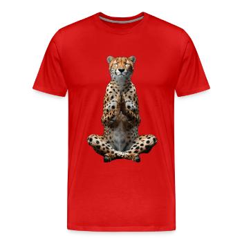 Cheetah - Men's Premium Organic T-Shirt - red - Front - Damien (186cm)