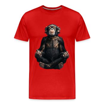 Schimpanse - Männer Premium Bio T-Shirt - Rot - Vorne - Damien (186cm)