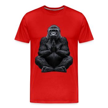 Gorilla - Männer Premium Bio T-Shirt - Rot - Vorne - Damien (186cm)