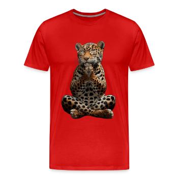 jaguar - T-shirt bio Premium Homme - rouge - Devant - Damien (186cm)