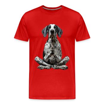 Dogue allemand - T-shirt bio Premium Homme - rouge - Devant - Damien (186cm)