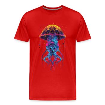 Méduse - T-shirt bio Premium Homme - rouge - Devant - Damien (186cm)