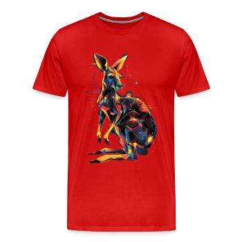 Kangourou - T-shirt bio Premium Homme - rouge - Devant - Damien (186cm)