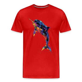 Narwhal - Men's Premium Organic T-Shirt - red - Front - Damien (186cm)
