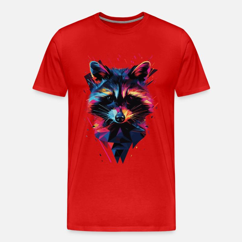Waschbär - Männer Premium Bio T-Shirt - Rot