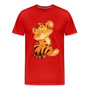 Tigre - T-shirt bio Premium Homme - rouge - Devant - Damien (186cm)
