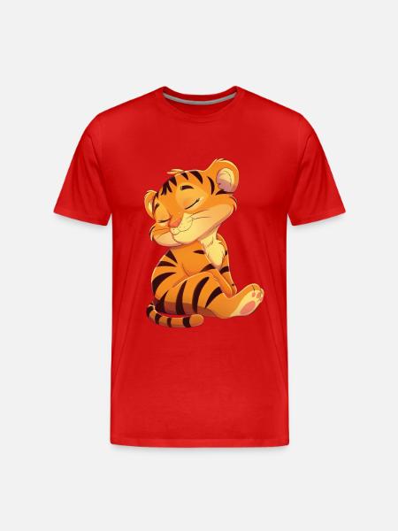 Tiger - Men's Premium Organic T-Shirt - red