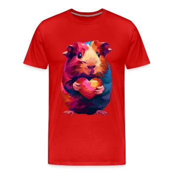 Meerschweinchen - Männer Premium Bio T-Shirt - Rot - Vorne - Damien (186cm)
