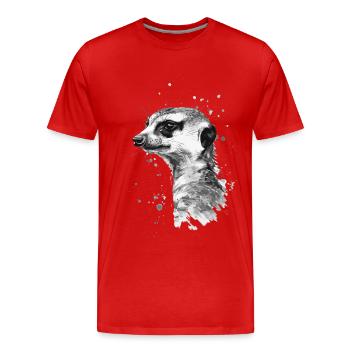 Meerkat - Men's Premium Organic T-Shirt - red - Front - Damien (186cm)