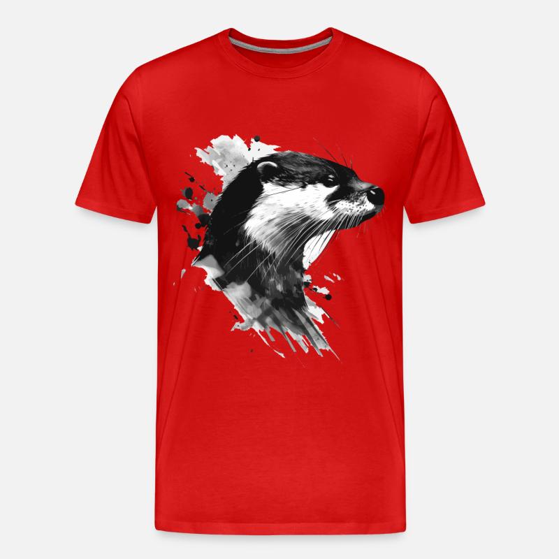 Otter - Männer Premium Bio T-Shirt - Rot