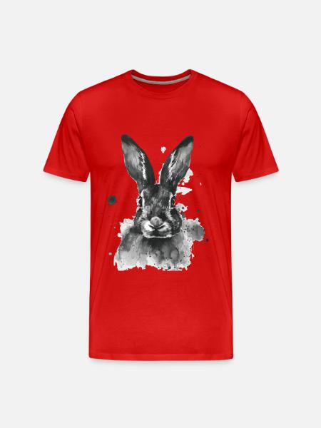 Rabbit - Men's Premium Organic T-Shirt - red