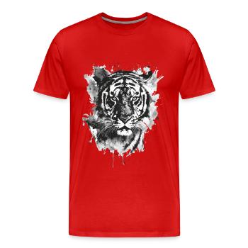 Tigre - T-shirt bio Premium Homme - rouge - Devant - Damien (186cm)