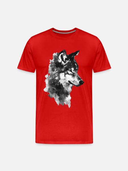 Wolf - Men's Premium Organic T-Shirt - red