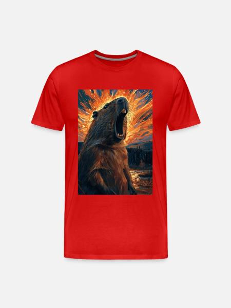 Capybara - Men's Premium Organic T-Shirt - red