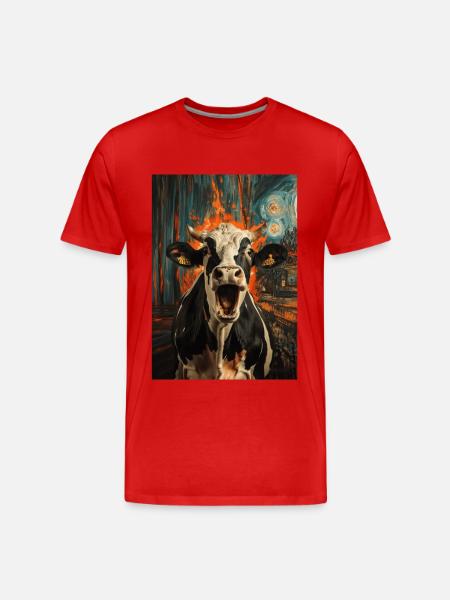 Kuh - Männer Premium Bio T-Shirt - Rot