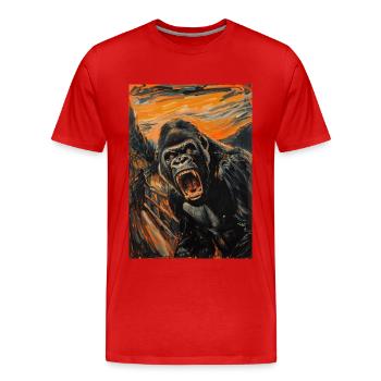 Gorille - T-shirt bio Premium Homme - rouge - Devant - Damien (186cm)