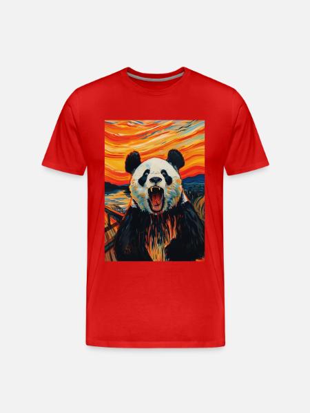 Panda - T-shirt bio Premium Homme - rouge