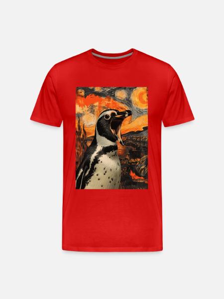 Penguin - Men's Premium Organic T-Shirt - red
