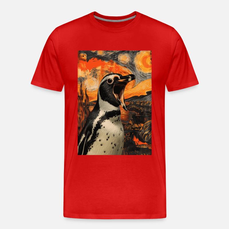 Pinguin - Männer Premium Bio T-Shirt - Rot