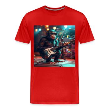 Schimpanse - Männer Premium Bio T-Shirt - Rot - Vorne - Damien (186cm)