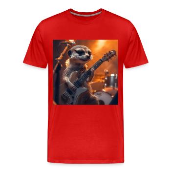 Meerkat - Men's Premium Organic T-Shirt - red - Front - Damien (186cm)