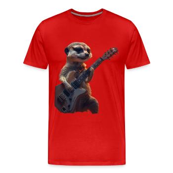 Meerkat - Men's Premium Organic T-Shirt - red - Front - Damien (186cm)