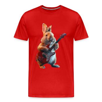 Kaninchen - Männer Premium Bio T-Shirt - Rot - Vorne - Damien (186cm)