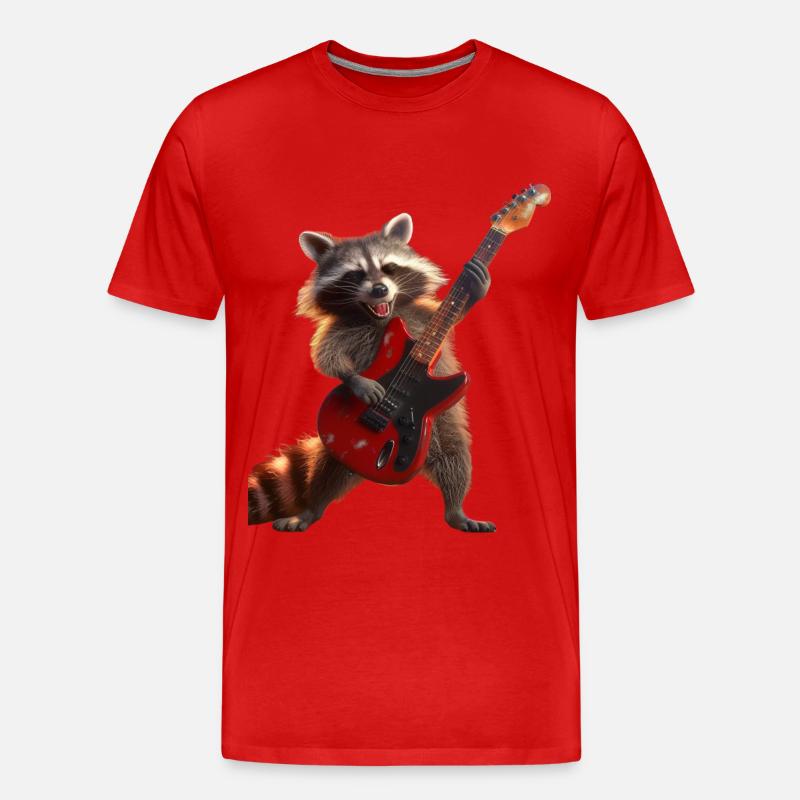 Waschbär - Männer Premium Bio T-Shirt - Rot