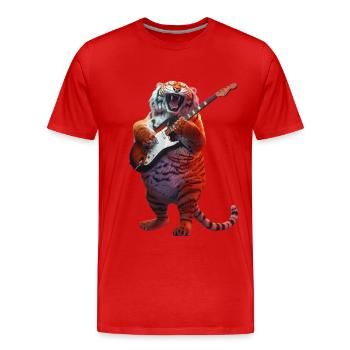 Tigre - T-shirt bio Premium Homme - rouge - Devant - Damien (186cm)