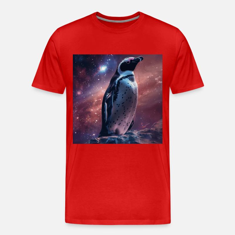 Pinguin - Männer Premium Bio T-Shirt - Rot