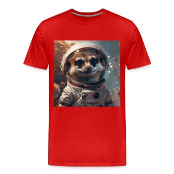 Meerkat - Men's Premium Organic T-Shirt - red - Front - Damien (186cm)