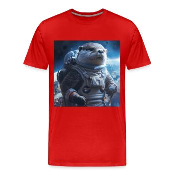 Otter - Men's Premium Organic T-Shirt - red - Front - Damien (186cm)