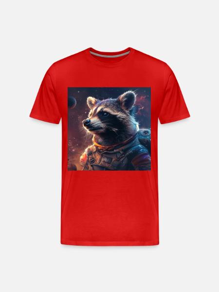 Raccoon - Men's Premium Organic T-Shirt - red