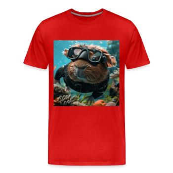 Cobaye - T-shirt bio Premium Homme - rouge - Devant - Damien (186cm)
