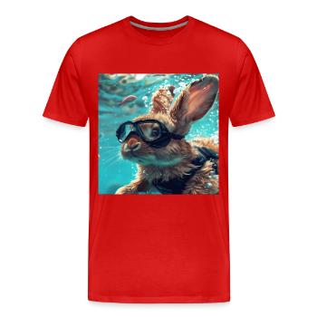 Kaninchen - Männer Premium Bio T-Shirt - Rot - Vorne - Damien (186cm)
